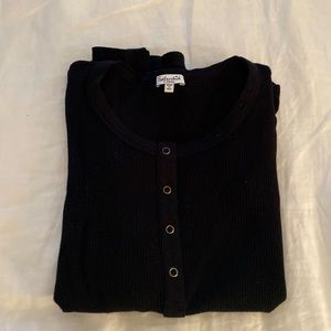 Splendid xs long sleeve button thermal Henley